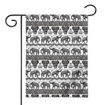 White And Black Indian Elephant Print House Flag