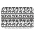 White And Black Indian Elephant Print Indoor Door Mat