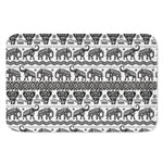 White And Black Indian Elephant Print Indoor Door Mat