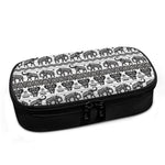 White And Black Indian Elephant Print Insulin Cooler Travel Case
