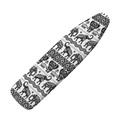 White And Black Indian Elephant Print Ironing Board Cover