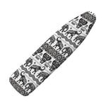 White And Black Indian Elephant Print Ironing Board Cover
