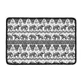White And Black Indian Elephant Print Kitchen Mat