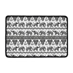 White And Black Indian Elephant Print Kitchen Mat