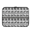 White And Black Indian Elephant Print Laptop Sleeve