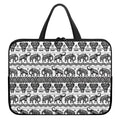 White And Black Indian Elephant Print Laptop Sleeve With Handle