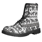 White And Black Indian Elephant Print Backpack