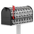 White And Black Indian Elephant Print Mailbox Cover