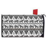White And Black Indian Elephant Print Mailbox Cover