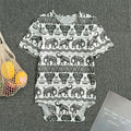 White And Black Indian Elephant Print Men's Bodysuit