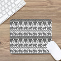 White And Black Indian Elephant Print Mouse Pad
