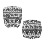 White And Black Indian Elephant Print Office Chair Cover
