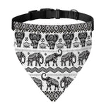 White And Black Indian Elephant Print Over The Collar Dog Bandana