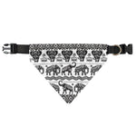 White And Black Indian Elephant Print Over The Collar Dog Bandana