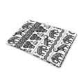 White And Black Indian Elephant Print Pet Cooling Mat Cover