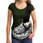 White And Black Indian Elephant Print Pet Sling Carrier