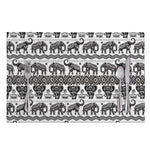 White And Black Indian Elephant Print Placemat