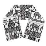 White And Black Indian Elephant Print Scarf