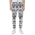 White And Black Indian Elephant Print Joggers