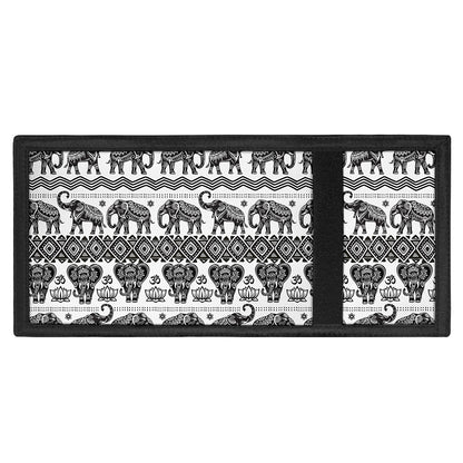 White And Black Indian Elephant Print Trifold Wallet