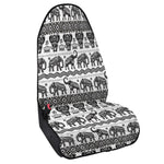 White And Black Indian Elephant Print Waterproof Car Seat Cover