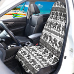 White And Black Indian Elephant Print Waterproof Car Seat Cover