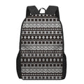 White And Black Knitted Pattern Print 17 Inch Backpack
