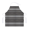 White And Black Knitted Pattern Print Adjustable Apron
