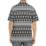 White And Black Knitted Pattern Print Aloha Shirt
