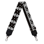 White And Black Knitted Pattern Print Bag Strap