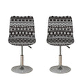 White And Black Knitted Pattern Print Bar Stool Covers