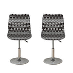White And Black Knitted Pattern Print Bar Stool Covers