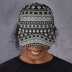 White And Black Knitted Pattern Print Baseball Cap