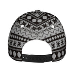 White And Black Knitted Pattern Print Baseball Cap