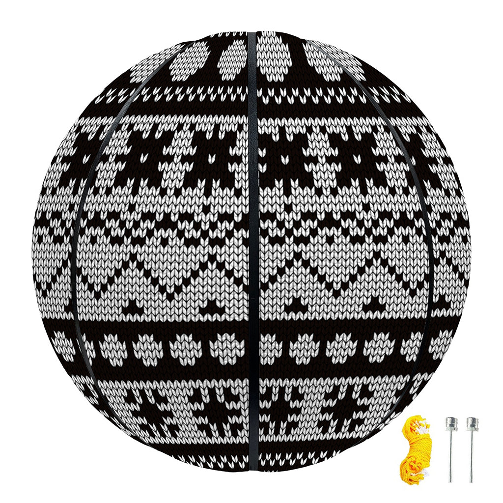 White And Black Knitted Pattern Print Basketball
