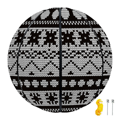 White And Black Knitted Pattern Print Basketball