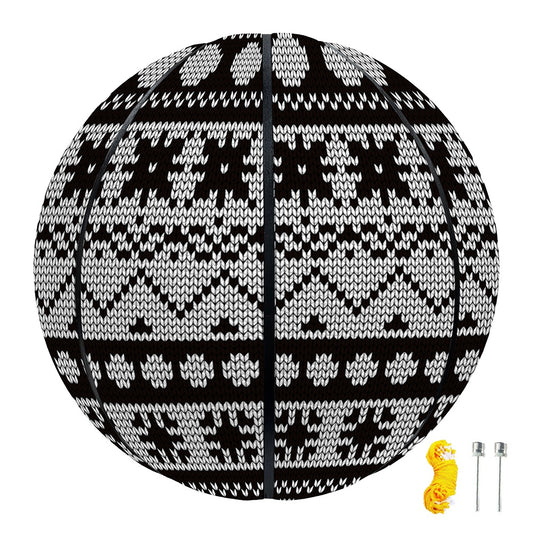 White And Black Knitted Pattern Print Basketball