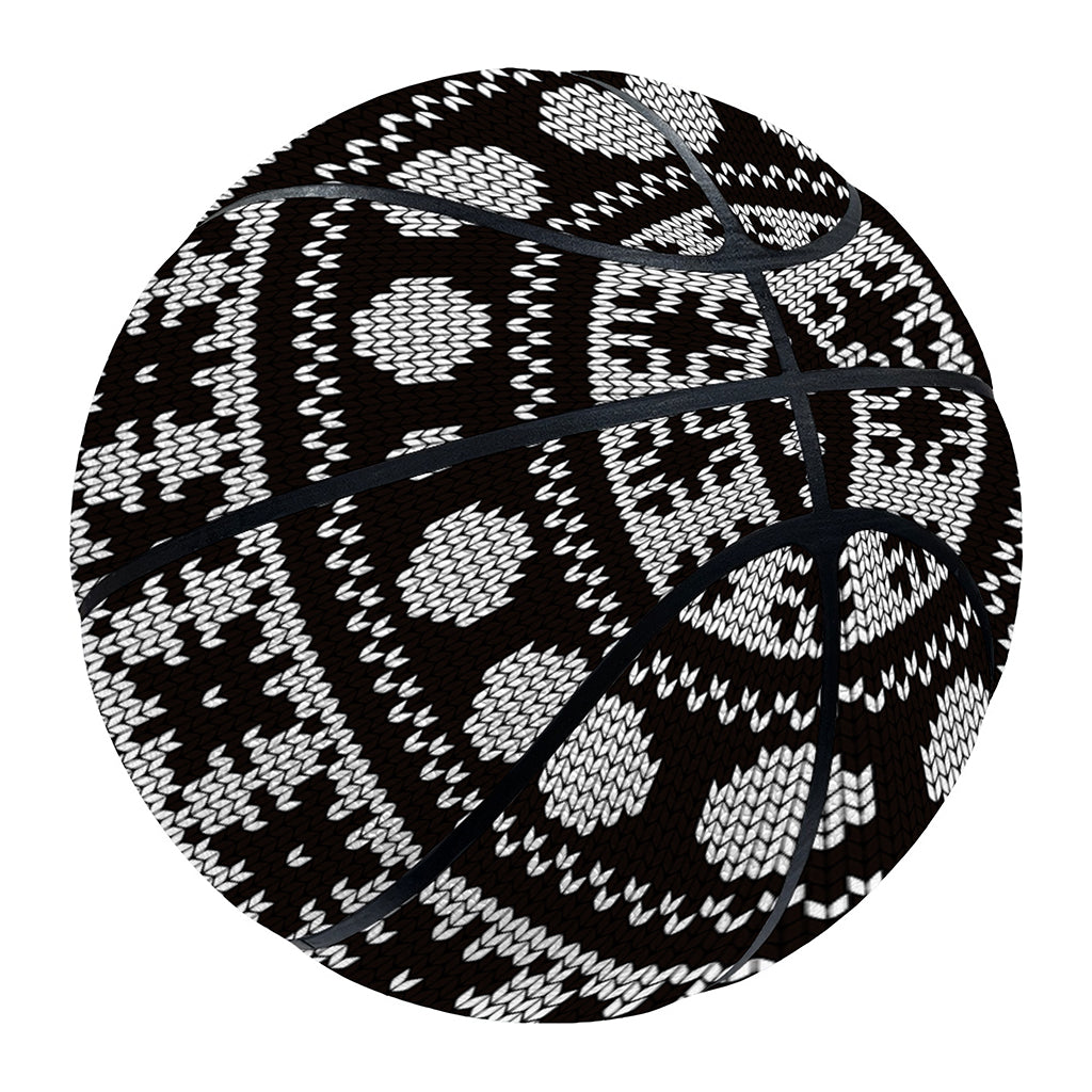 White And Black Knitted Pattern Print Basketball