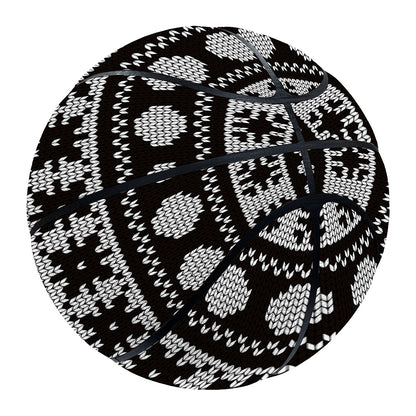 White And Black Knitted Pattern Print Basketball