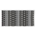 White And Black Knitted Pattern Print Beach Towel