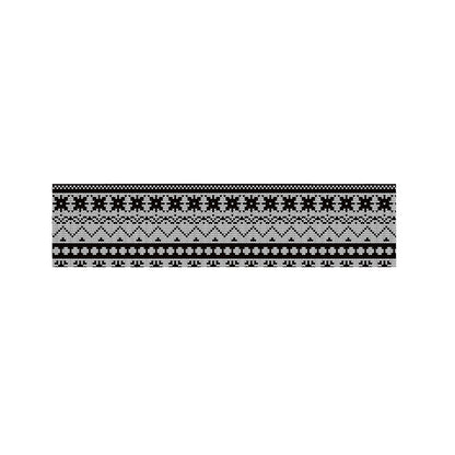 White And Black Knitted Pattern Print Bed Runner
