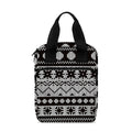 White And Black Knitted Pattern Print Bible Tote Bag