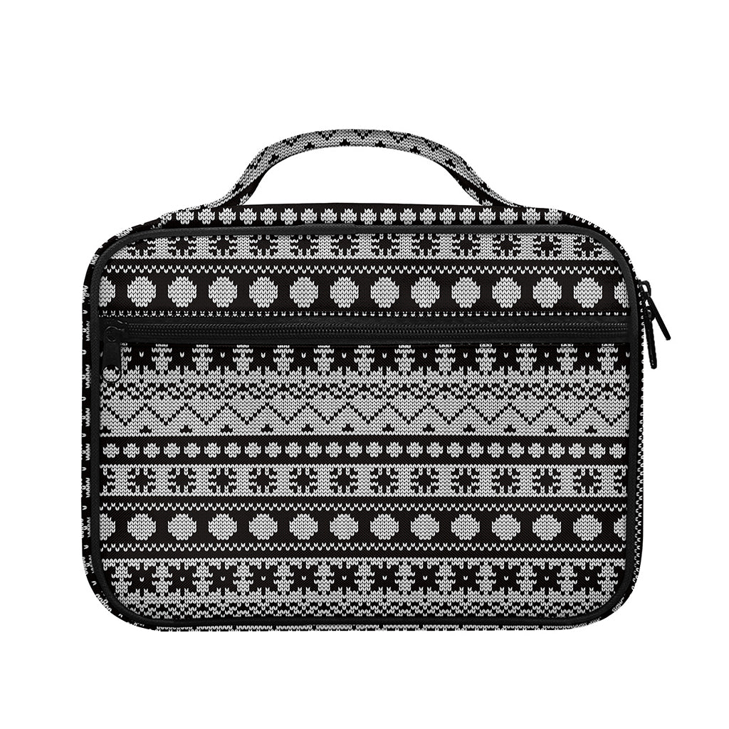White And Black Knitted Pattern Print Briefcase Bible Bag