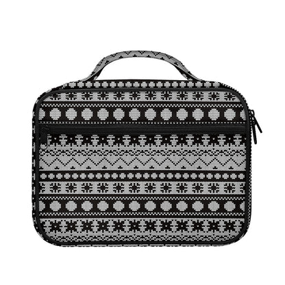 White And Black Knitted Pattern Print Briefcase Bible Bag