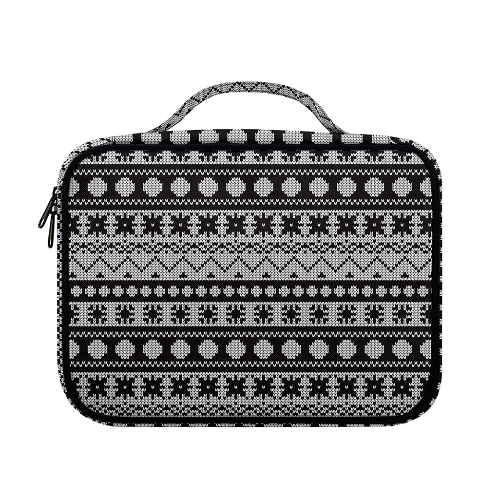 White And Black Knitted Pattern Print Briefcase Bible Bag