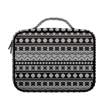 White And Black Knitted Pattern Print Briefcase Bible Bag