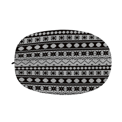 White And Black Knitted Pattern Print Car Side Mirror Covers