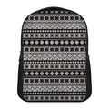White And Black Knitted Pattern Print Casual Backpack