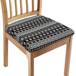White And Black Knitted Pattern Print Chair Cushion Cover