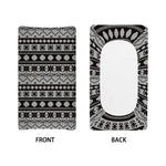 White And Black Knitted Pattern Print Changing Pad Cover